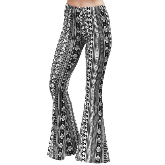 Bell Bottom Flare Gypsy Hippie Stretch Yoga Pants - Picture 3 of 6